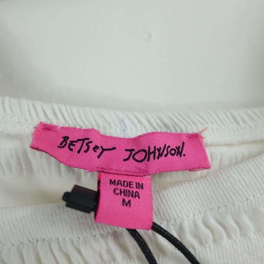 Betsey Johnson Womens Bodycon Dress Puff Sleeves Medium - Picture 10 of 12